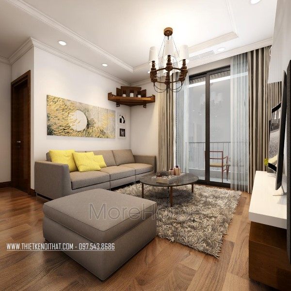 Thiết kế nội thất phòng khách căn hộ Park Hill Premium